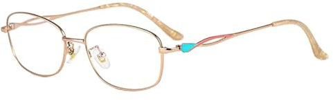 Generisch Trendige Blaulicht blockierende Lesebrille Klassische Damen Computerleser Anti Augen Blendung HD Brille für Damen,Rose Gold,1.0 x