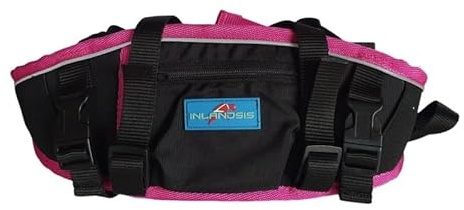 Inlandsis Canicross Skijoring Aircross Gurt für Hund - Rosa / Schwarz - S/M
