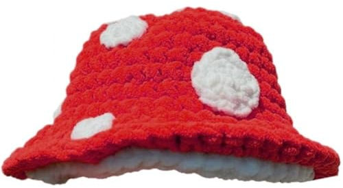 Sanfly Halloween Häkeln Hut Handgemachte Stricken Pilz Hut Winter Warm Stricken Eimer Mütze Für Halloween Karneval Party