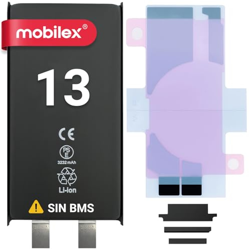 MOBILEX® Batterie sans BMS pour iPhone 13 | 3232mAh - Capacité d'origine | Cellule Interne de Rechange | sans Nappe | Soudure requise