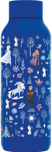 QUOKKA SOLID X DISNEY | BOTELLA TÉRMICA DE ACERO INOXIDABLE DOBLE PARED | FROZEN FOREST