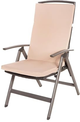 Set med 4 trädgårdsstolsdynor, trädgårdsstolsdyna, stolskudde, stolkudde med hög rygg, stolskudde, set om 4 stolsöverdrag (BEIGE)