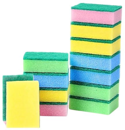 120 Pack Sponge Scourers – Dual-Sided Washing Up Sponges for Kitchen, Dish, Pots & Pans – Multicolour Scouring Pads for Effective Cleaning