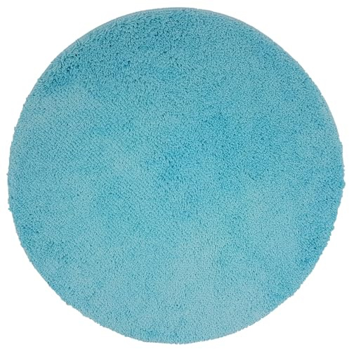 NYVI Badematte NYVISpa Lasalle Ø 60 cm Aqua Rund - Badezimmerteppich - rutschfest, Saugfähig, Schnell Trocknend, Fußbodenheizung geeignet, Oeko-TEX, Waschbar, Weich