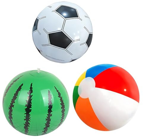 kaiyaya 3 Pezzi Palla Gonfiabile,Palloni da Spiaggia Gonfiabili Pallone Gonfiabile Bambini Set di Pallanuoto Colorata per Festa in Spiaggia Festa in Piscina Attività Estive All'aperto