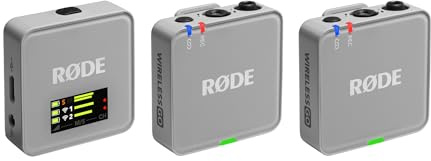 RØDE Wireless GO (Gen 3) – Kompakter kabelloser Mikrofon – Kristallklarer Klang, 32-Bit Float Aufnahme, automatische Pegelregelung, für Telefone, Kameras und Computer (Steingrau)