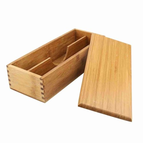 equlup Organisateur de couverts, 27 x 11 x 6,6 cm, boîte à baguettes en bambou japonais, boîte de rangement pour couverts, cuillères, baguettes, ustensiles de cuisine
