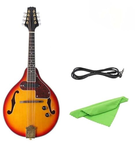 Instrumento Musical Mandolina Guitarra Ocho Cuerdas Enchufe Eléctrico Sonido A Tipo Transparente Bk Instrumento De Mandolina Profesional(Yellow)