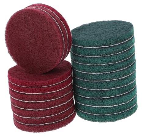 Zerodeko 20pcs Reusable Scouring Pads for Kitchen Drill Brush Attachments for Cleaning Glass Stainless Steel Household Cleaning Scrubber Disc