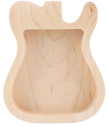 Case de soporte de caja de guitarra, forma de guitarra de madera de arce personalizada soporte de almacenamiento de plectro compacto para músicos de práctica guitarristas amantes