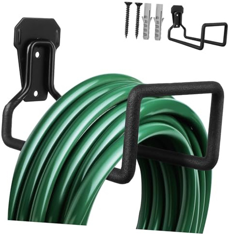 DIYEAH Gancho para Manguera de Jardín Resistente Soporte Metálico Pesado para Garaje y Exteriores Ganchos Multiusos para Colgar Pared para Organizar Patios y Espacios de Trabajo