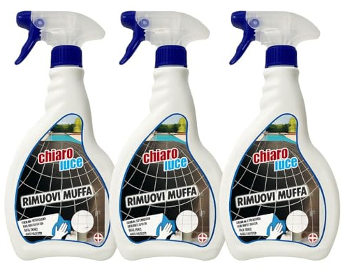 Spray Antimuffa Professionale, Rimuovi Muffa per Bagno, Piastrelle e Superfici Dure, Set da 3 o 6 Flaconi (3)
