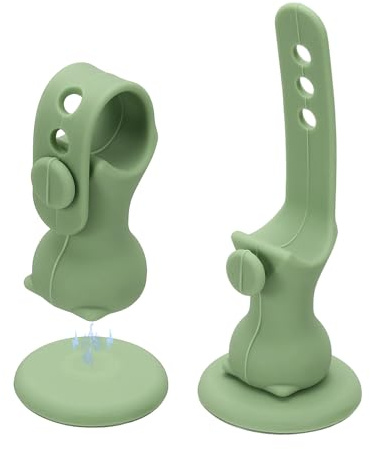 PATIKIL 2 Pcs Doorstops, Silicone Magnetic Door Stopper New Adjustable Door Handle Bumper Pads for Wall Mount Home Bathroom Bedroom Shower Room Toilet Resistance Silent, Green