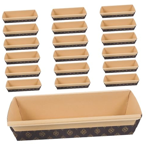 TOPPERFUN Stampi di Carta per Plumcake Rettangolari 200X65X45Mm Set da 50 Pezzi Monouso Resistenti Alte Temperature Teglie Usa e Getta per Cottura al Forno e Microonde Adatti per Pane e