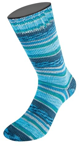LANA GROSSA Meilenweit Seta Sumatra | Sockengarn mit Seidenanteil | Handstrickgarn aus 55% Schurwolle (Merino), 25% Polyamid, 20% Seide | 100g Wolle, Stricken & Häkeln | 420m FB 3227