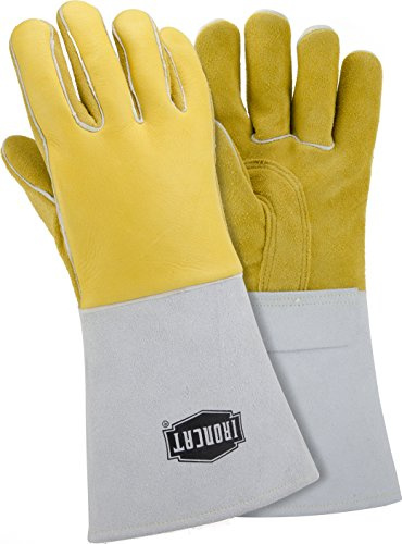 IRONCAT 9060 Premium Elk Leather Welding Gloves – X-Large Cow Split Gauntlet Cuff with Kevlar Thread Stitch