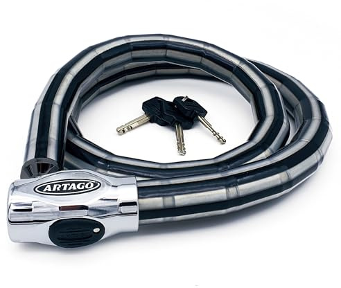 Artago 5312 Gelenkschloss Diebstahlsicherung, Maximale Sicherheit, Motorrad, Roller, Fahrrad, 120 cm