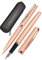 Online Set Eleganza Fountain Pen & Ballpen Diamond I Rosegold I Nib Size M I Metal Clip I Retractable Biro I Fountain-Pen for Standard Ink Cartridges Or Converter I In Gift Box