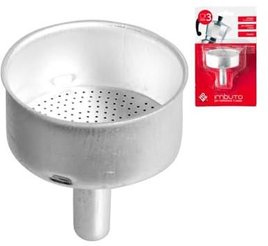 Home Entonnoir pour Cafetière Moka 3 Tasses, Aluminium, Argent, 13 x 7 x 20 cm
