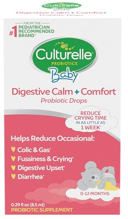Culturelle Baby Digestive Calm & Comfort Probiotic (Age 0-12 Mos) 8.5Ml, Helps Periodic Colic, Gas, Fussiness, Crying & Digestive Upset In Infants & Newborns, Vegan Non-Gmo Gluten-Free, 1 Mos. Supply