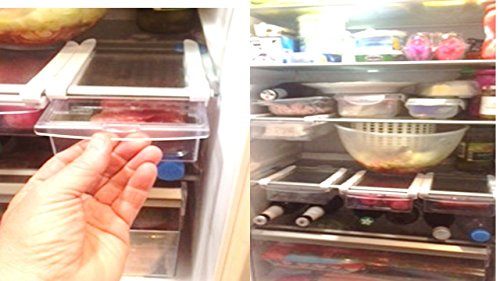 3 x Klemm-Schublade für Kühlschrank 3er-Set transparent Kühlschrankbox Schublade Aufbewahrungskiste Gemüsefach Kühlfach Gemüseschale Fach Zusatzfach Neu mit Deckel und BPA-frei,
