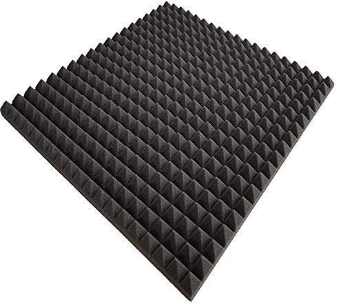 mail2mail Pyramiden-Schaumstoff-Daemmung-platten Dämmung Schaumstoff Akustik Flammhemend PC ca.100 x 50 x 3 cm Anthrazit / Schwarz