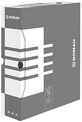 DONAU 7660301FSC-13 arkivlåda av återvunnen kartong, 20-pack, A4/80 mm/B ryggbredd, grå