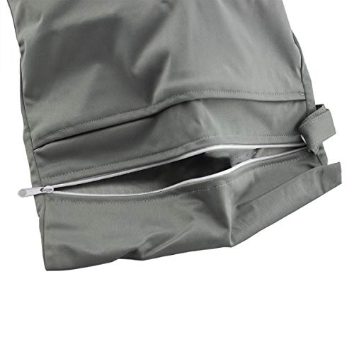 caseroxx Windeltasche/Wet Bag/Wickel Tasche mit Reißverschluss Premium 2-Pocket, Baby Strand- Badetasche grau