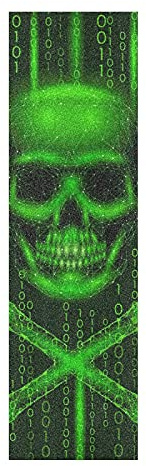 Vnurnrn Simpatico Teschio Di Zucchero Digitale Adesivo Grip Tape per Skateboard Nastro Griptape Adesivi Autoadesivi Carta Vetrata Antiscivolo No Bolle per Longboard Scooter