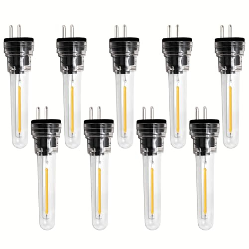 Maihaha 9 Pack 12V Low Voltage S14 LED Bulbs Plug in, 1W S14 Replacement Bulbs for Festoon Lights Outdoor, Warm White 2200K