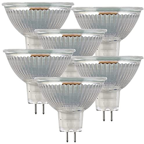 Luminea Stiftsockellampe: 6er-Set LED-Glas-Spots, GU5.3, 3 W (ersetzt 25 W), tageslichtweiß, G (LED-Leuchtmittel Gu5.3, LED-Leuchtmittel Gu5.3 weiß, Einbaustrahler)