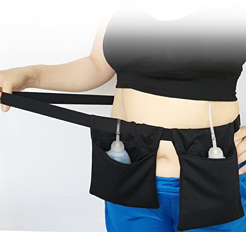 Adjustable Mastectomy Drain Holder Drainage Pouch for Bilateral Mastectomy/Breast Explant Surgery/JP Drain/Tummy Tuck/Breast Reduction, Post-Surgery Accessories(Black)