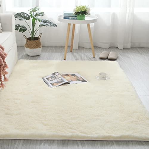 Teppich Stück Teppich Warme Weiche Künstliche Luxus Teppich Plüsch Teppiche Hochflor Teppich Handgemachte Dekoration Teppiche Babypflege Krabbelteppich, Meter gelb 39 Zoll x 63 Zoll