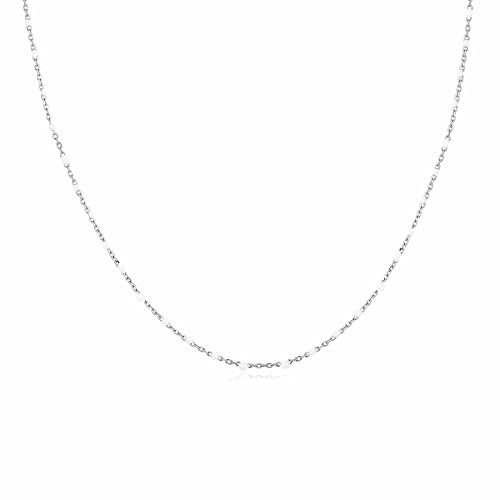 MARLION JEWELS Kette für damen mit kleinen bunten Kugeln. Halskette aus vergoldetem/versilbertem Chirurgenstahl ideal als Geschenk. Schmuck Damen
