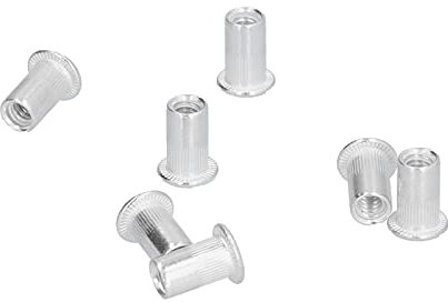 100 Stück Nietmuttern, Flachkopfnietmuttern Gewindeeinsatz Nutsert Flansch Nietmuttern Gewinde Aluminium Nietmuttern Kit für Befestigung Stahl, Glasfaser und Kunststoff Usw