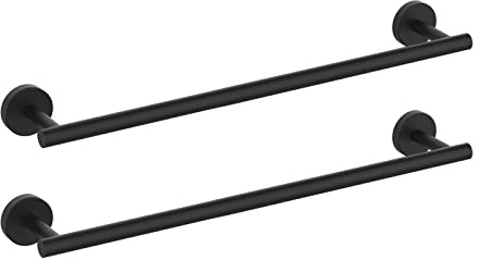 Newfun 24 Inch Matte Black Bathroom Towel Bar,2Pcs Towel Racks for Bathroom Rod Classic SUS304 Stainless Steel Bathroom Towel Holder Wall Mounted