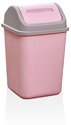 lmoikesz Cubo de Basura de plástico con Tapa basculante para el hogar, Cubo de Basura de Gran Capacidad para Cocina, contenedor de Basura, Papelera, Rosa