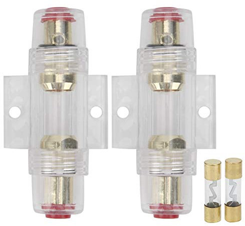 2 Stück Car Audio AGU Sicherungshalter, Car Audio Sicherungskasten W 60A 80A Sicherungen Sicherungshalter für 4 6 8 Gauge Draht 12-24V