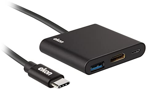 ekon adattatore HUB, HDMI, USB-A, USB-C, cavo USB-C, protezione antipiega, per PC, laptop, TV, Smart TV, MacBook, Monitor, proiettore, PlayStation