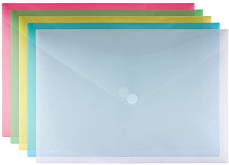 Office Box 10er-Pack Dokumententasche mit V-Lock-Verschluss, Format A3/Poster, Ref. 911, klassische Farben mit Soft-Touch-Finish, 100 % Eco by Office Box