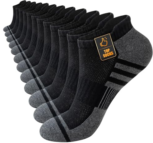 Stoeury Calcetines Tobilleros Hombre, 6 Pares Calcetines Cortos Hombre Verano Transpirables, Calcetines Deporte Antiampollas, Calcetines Running Hombre Algodon, ideales para Casa, Correr, Trabajo
