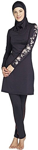 Muslim Swimming Suits for Women Islamic Modest Swimsuit with Hijab 3 Piece Long Sleeve Burkinis(XL, Y5)