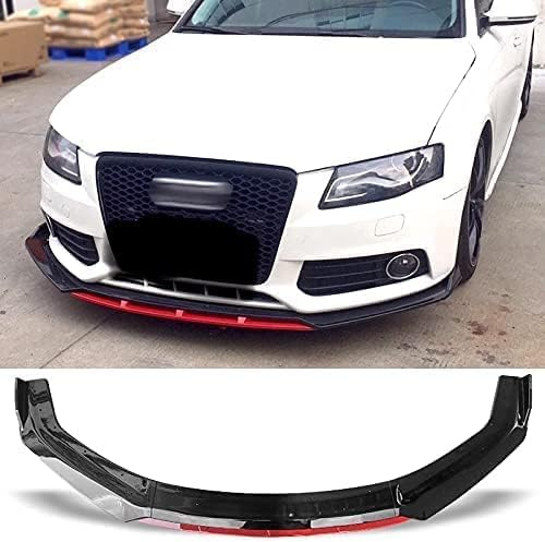 PAREKS Frontal Alerón Spoiler Labio para Audi A4 B8 S4 2008 2009 2010,Parachoques Delantero Labio Divisor Difusor Kit Carrocería