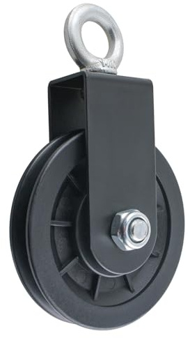 GIVIHGETI 1 Stück 90mm Seilrolle mit U Haltebügel, Block Umlenkrollen Seilrolle mit 360 Grad drehbar, Schwenkrolle Lager Riemenscheibe Rad für Seile DIY Gym Fitnessgeräte Kabelmaschine Drahtseilrolle