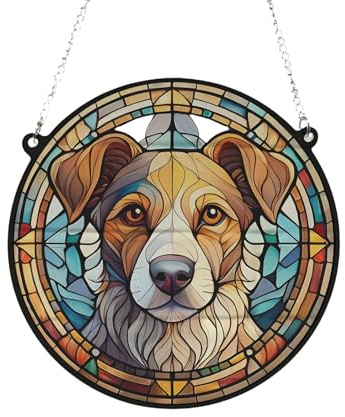 Jack Russell Stained Glass Effect Suncatcher Gift for Dog Lovers - 13cm