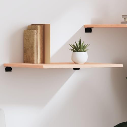 NQJIBUE Regal Wandregal 60x60x2cm unbehandelt Massivholz Eiche Wandregale & Leisten
