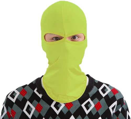 Gelbe Sturmhaube, Gesichtsmaske, Winter, Motorrad, Fahrrad, Radfahren, Skimaske, UV-Schutz, Helmfutter, winddicht, Outdoor-Kopfbedeckung, hält warm, Lycra-Gesichtsmaske für Männer und Frauen, bedeckt