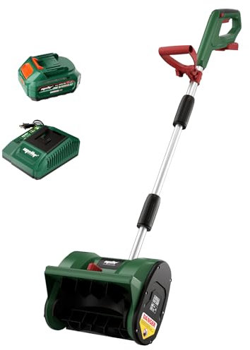 Witlight Spazzaneve a batteria, spazzola elettrica senza spazzole con batteria da 4,0 Ah, larghezza di lavoro 30 cm, profondità massima 15 cm, larghezza di lancio 6 m