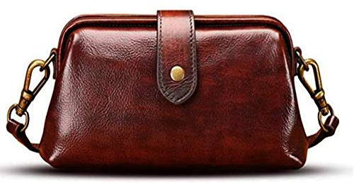 Borsa da Donna, Borsa da Medico retrò Fatta a Mano Borsa a Tracolla Borsa a Tracolla in Pelle Stile Vintage da Donna (Caffè)