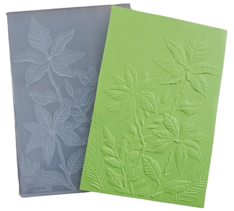 WooYangFun 3D Spring Flower Leave Background Embossing Folder for Card Making Floral DIY Plastic Scrapbooking Photo Album Card Paper DIY Craft Decoration Template Mold